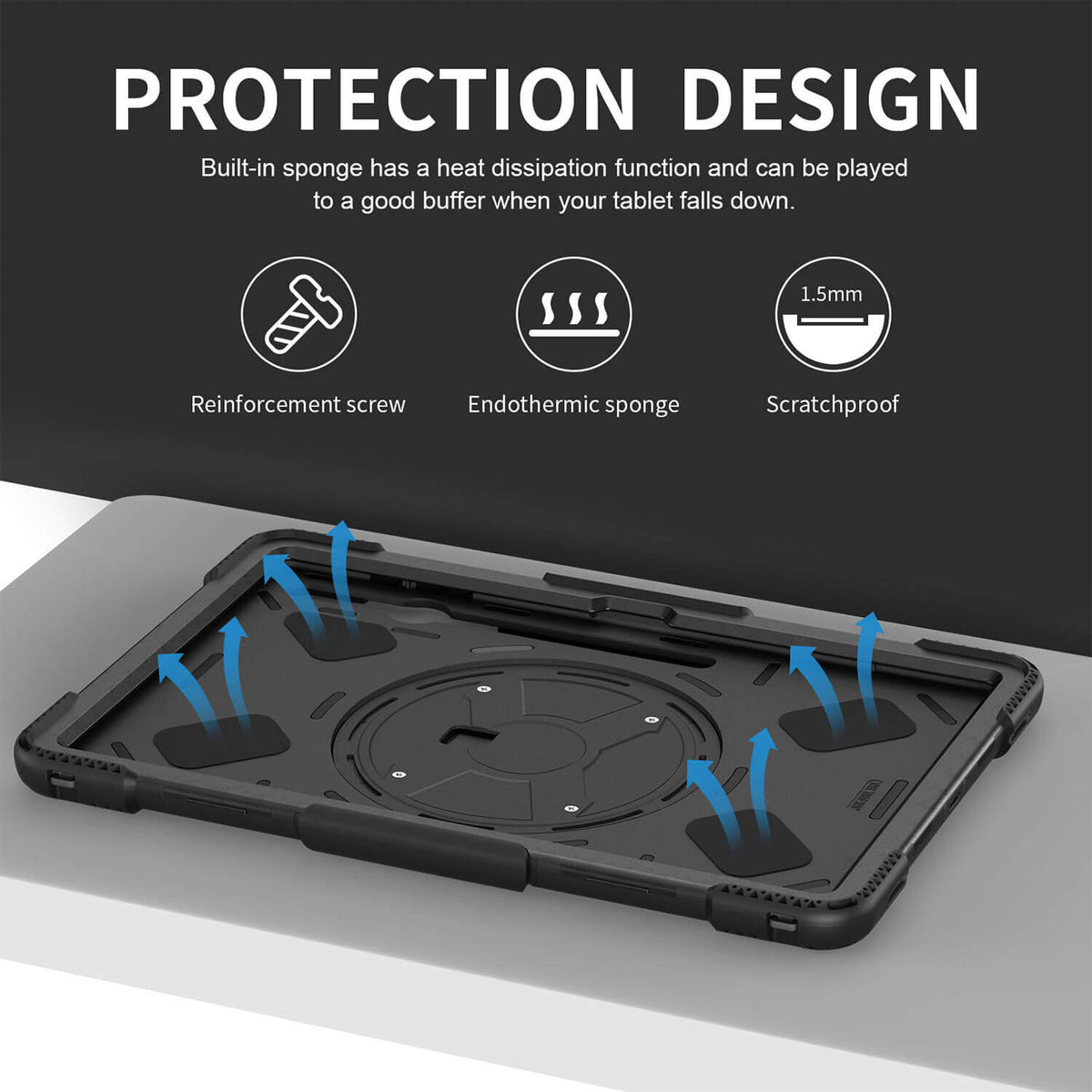 Tough On Samsung Galaxy Tab S9 Ultra / S8 Ultra Case Rugged Protection Black