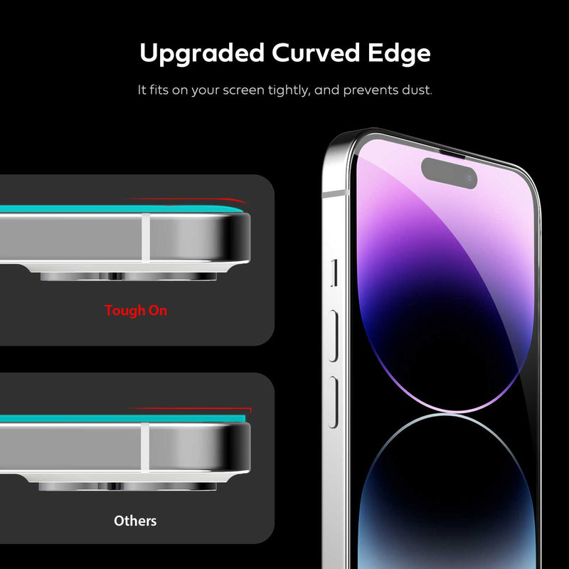 Tough On iPhone 14 Pro Full Tempered Glass Screen Protector 2 Pack