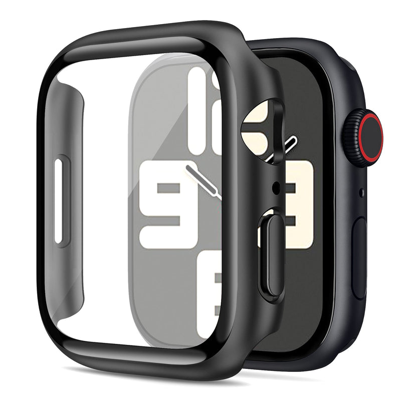 Tough On Apple Watch Case Series 6 / 5 / 4 / SE 40mm with Tempered Glass Screen Protector Black