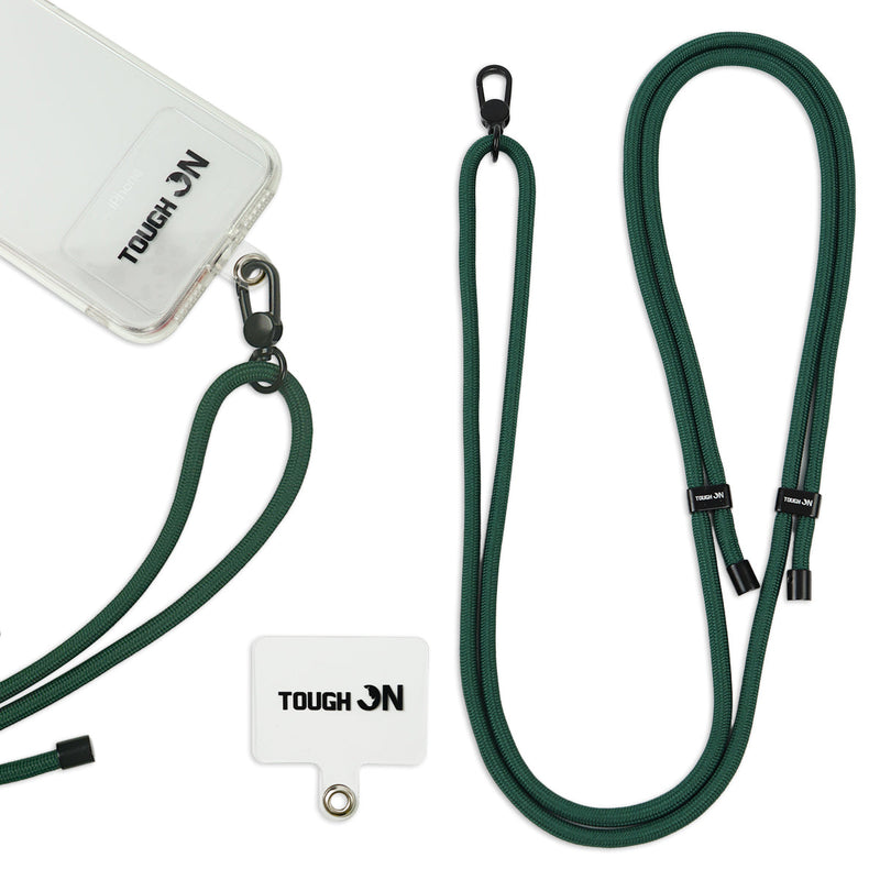 Tough On CrossBody Rope Phone Strap with Card Green