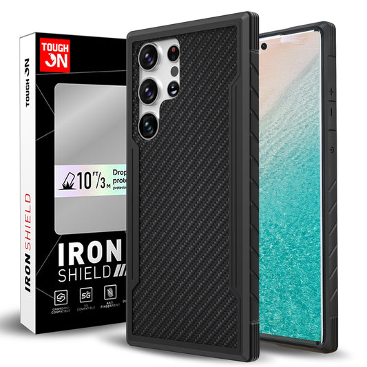 Tough On Samsung Galaxy S23 Ultra 5G Case Iron Shield Carbon Fiber