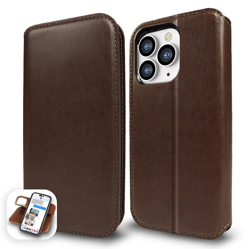 Tough On iPhone 15 Pro Case Magnetic Fine Detachable Leather