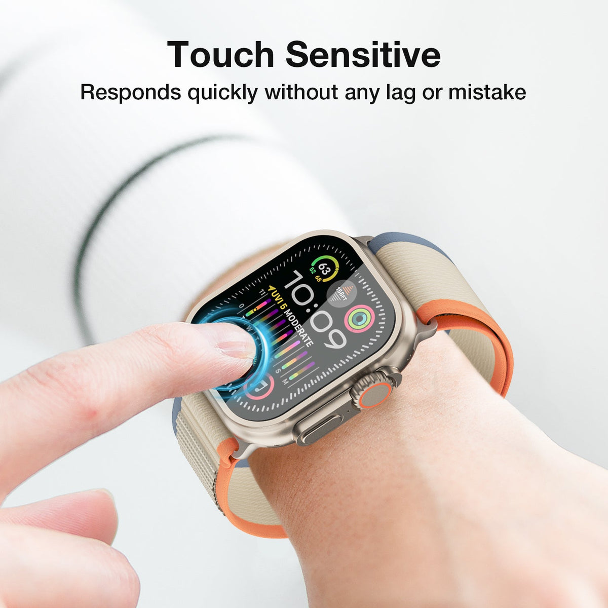 Tough On Apple Watch Ultra 4 / Ultra 3 / Ultra 2 / Ultra Screen Protector Tempered Glass with Install Frame 2 Pack
