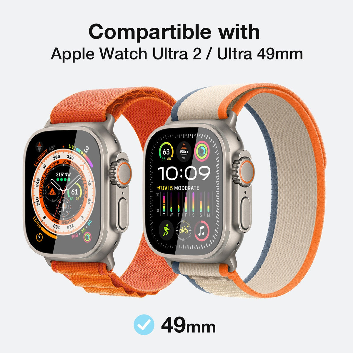 Tough On Apple Watch Ultra 4 / Ultra 3 / Ultra 2 / Ultra Screen Protector Tempered Glass with Install Frame 2 Pack
