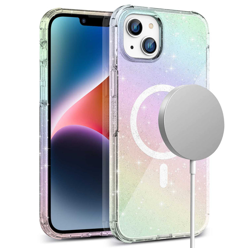 Tough On iPhone 14 Plus Case Glitter Iridescent with Magsafe