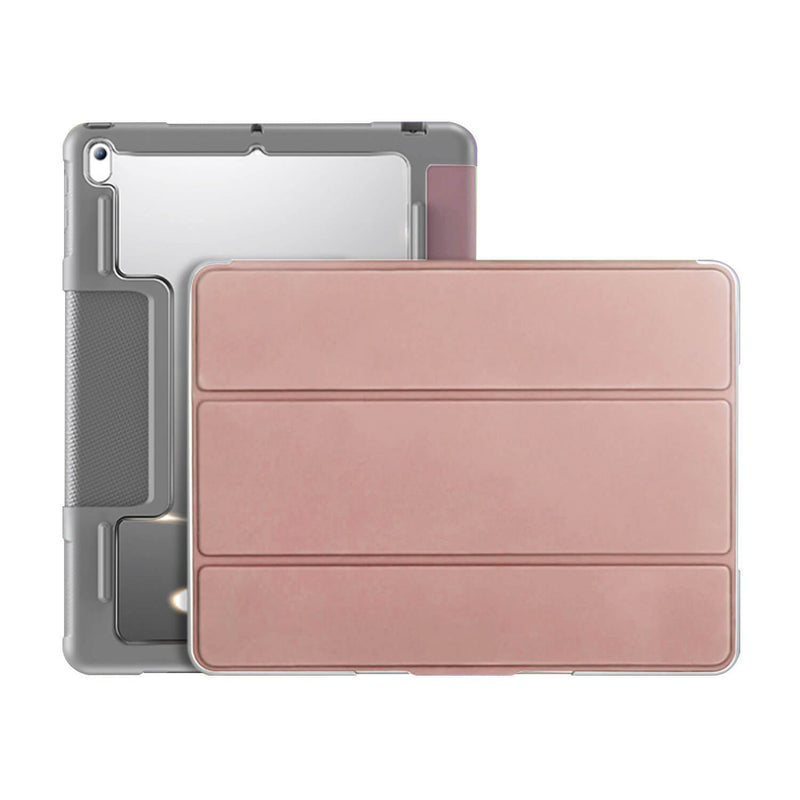 Tough On iPad 9 & 8th Gen 10.2 inch Case Smart Cover Rose Gold with Clear Back