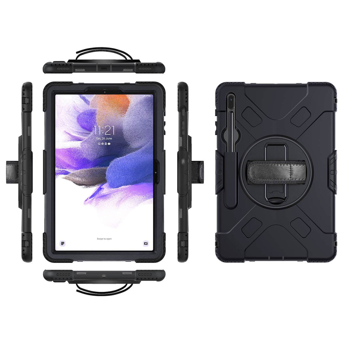 Tough on Samsung Galaxy Tab S7 FE Case Rugged Protection Black - Toughonstore