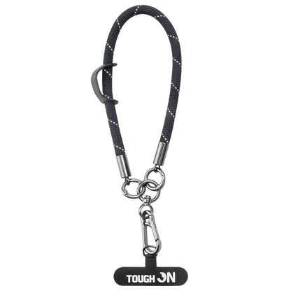 Tough On Rope Phone Wristlet Strap with Card Black