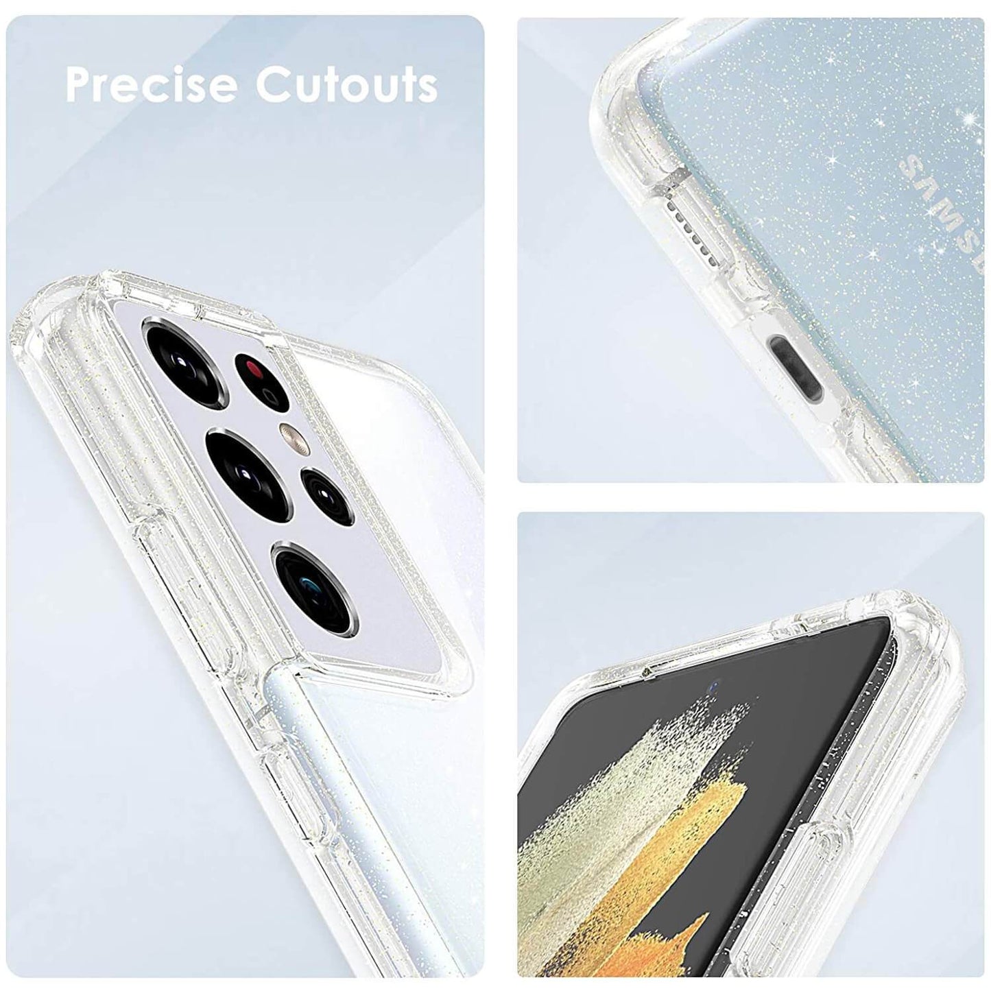 Tough On Samsung Galaxy S21 Ultra Case Glitter Clear