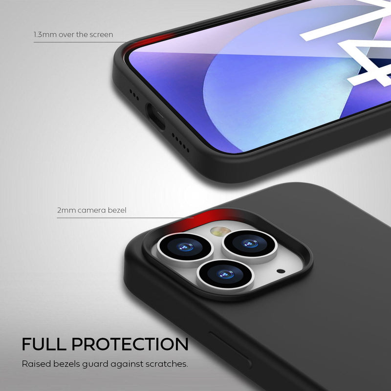 Tough On iPhone 14 Pro Strong Liquid Silicon Case Black