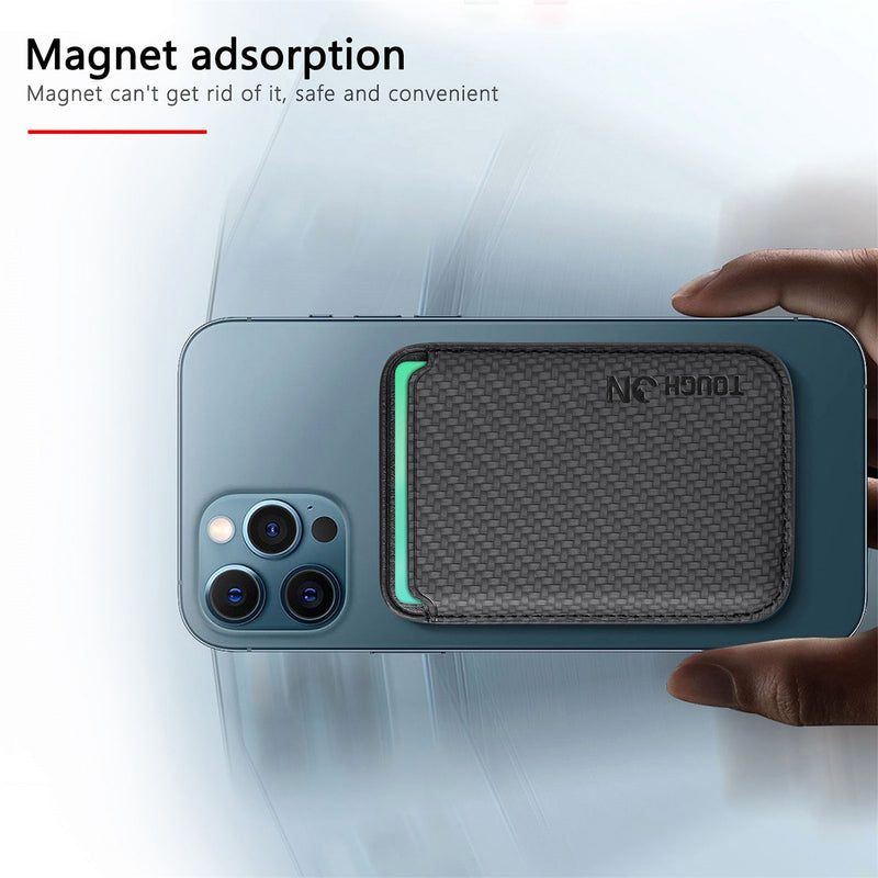 Tough On Magnetic Card Wallet Holder With MagSafe Carbon Graphite