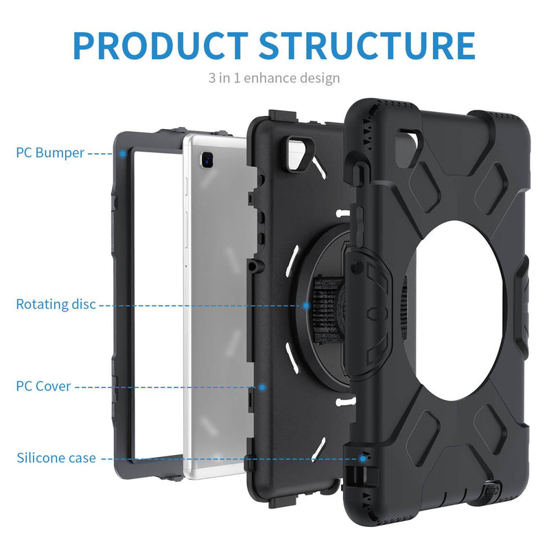 Tough On Samsung Galaxy Tab A7 Lite Case Rugged Protection Black - Toughonstore