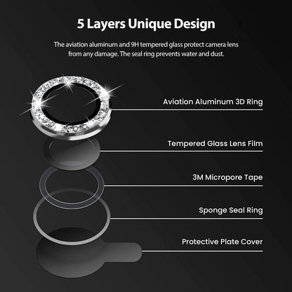 Tough On iPhone 13 Pro Camera Lens Protector Crystal Silver - Toughonstore