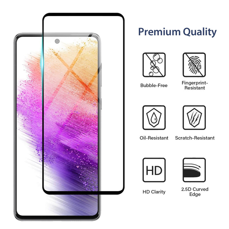 Tough On Samsung Galaxy A73 5G 2.5D Tempered Glass Screen Protector Black