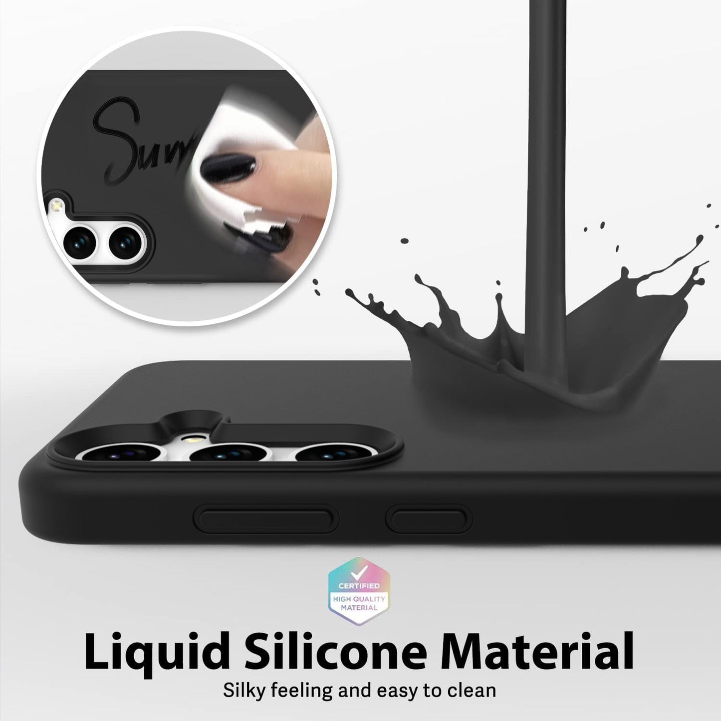 Tough On Samsung Galaxy S24 5G Liquid Silicone Case Black