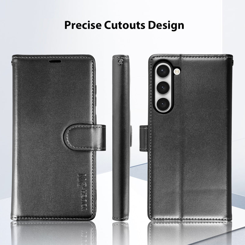 Tough On Samsung Galaxy S23 Plus Flip Wallet Leather Case Black