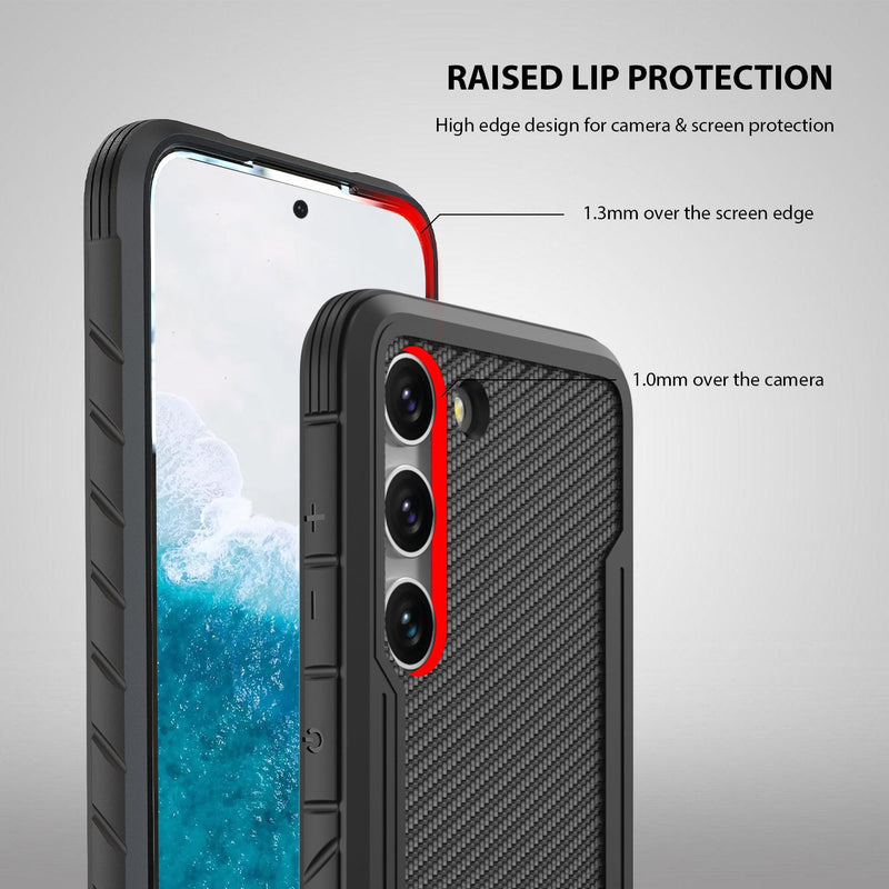 Tough On Samsung Galaxy S23 Plus 5G Case Iron Shield Carbon Fiber