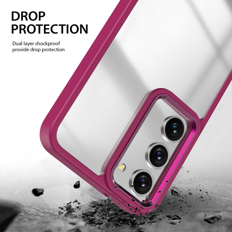 Tough On Samsung Galaxy S23 Clear Case Protector Burgundy