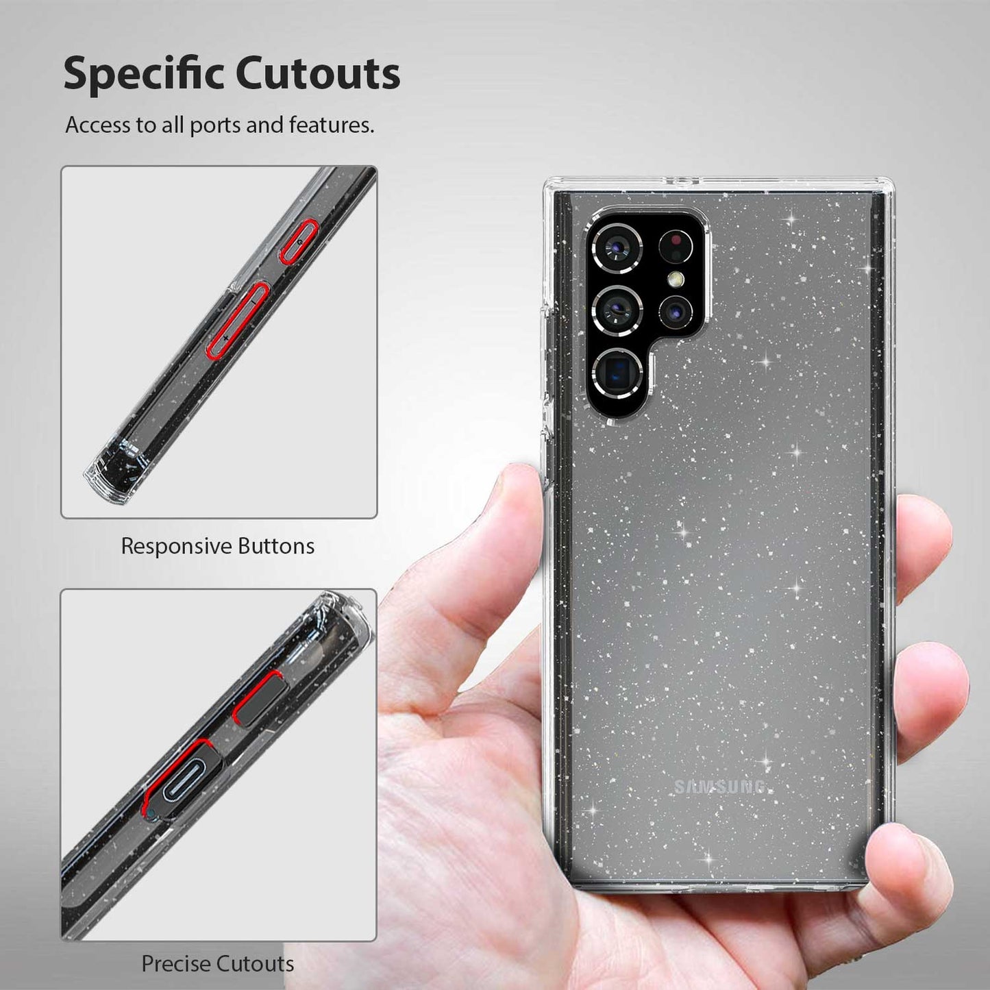 Tough On Samsung Galaxy S22 Ultra 5G Case Glitter Stardust