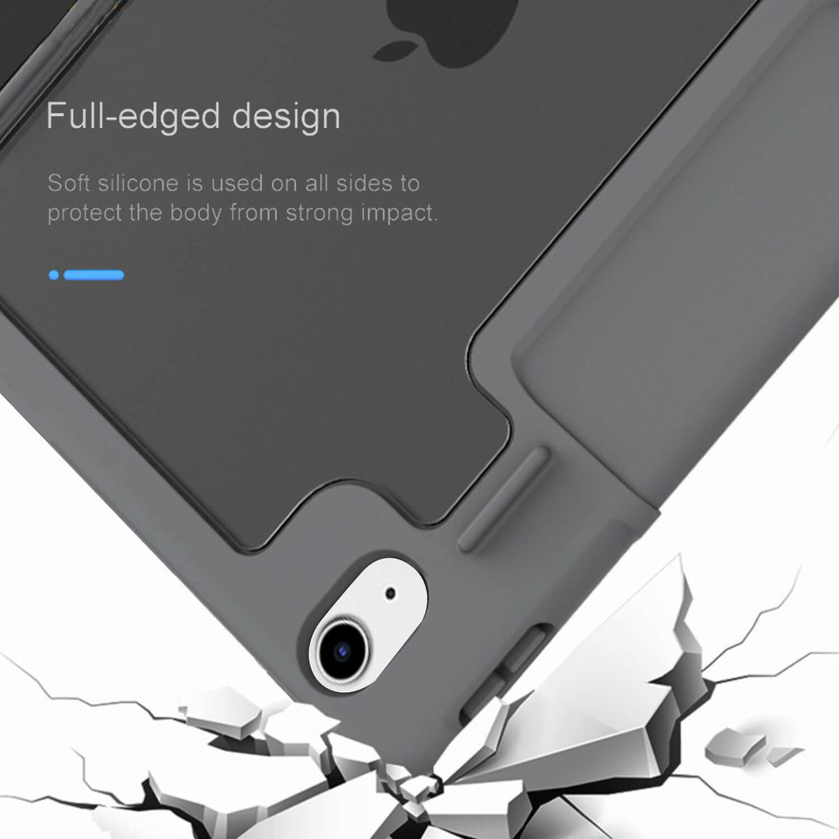 Tough On iPad Air 5 / Air 4 10.9 inch Case Smart Cover Clear Back Black
