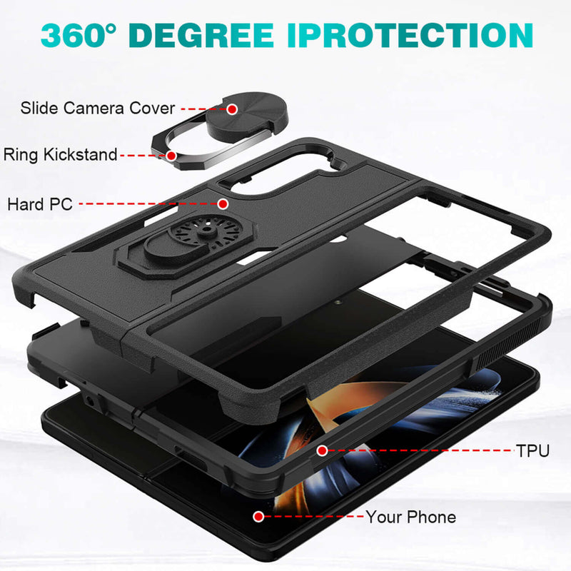 Tough On Samsung Galaxy Z Fold5 5G Case Tough Armor Black