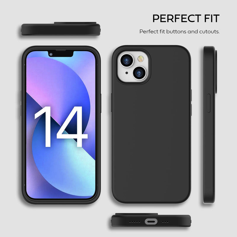 Tough On iPhone 14 Strong Liquid Silicon Case Black