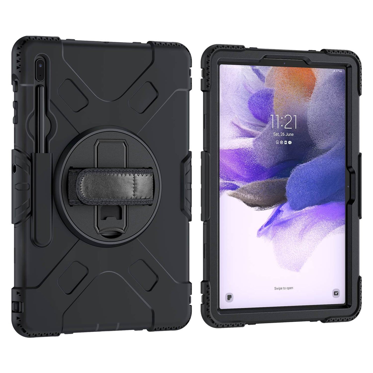 Tough on Samsung Galaxy Tab S7 FE Case Rugged Protection Black - Toughonstore