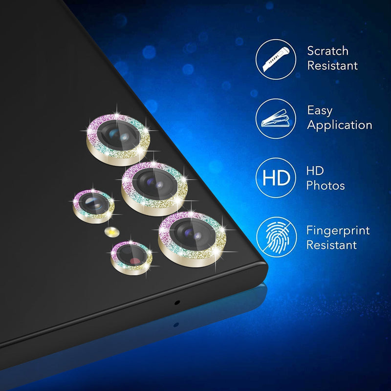 Tough On Samsung Galaxy S23 Ultra Rear Camera Lens Protector Iridescent Diamond