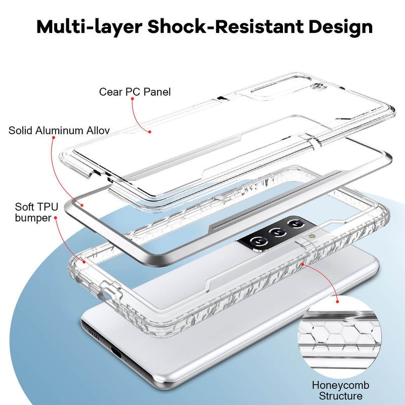 Tough On Samsung Galaxy S21 Plus 5G Case Iron Shield Silver