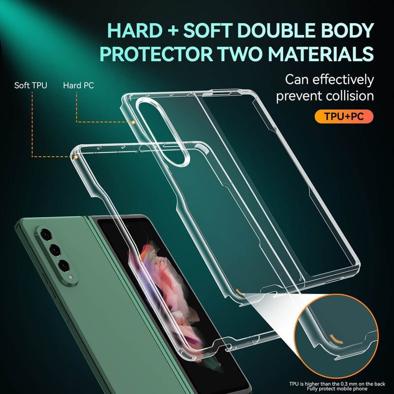 Tough On Samsung Galaxy Z Fold 3 Case Slim Hybrid Clear