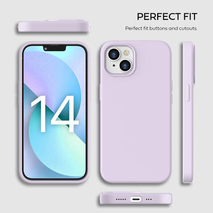 Tough On iPhone 14 Strong Liquid Silicon Case Light Purple