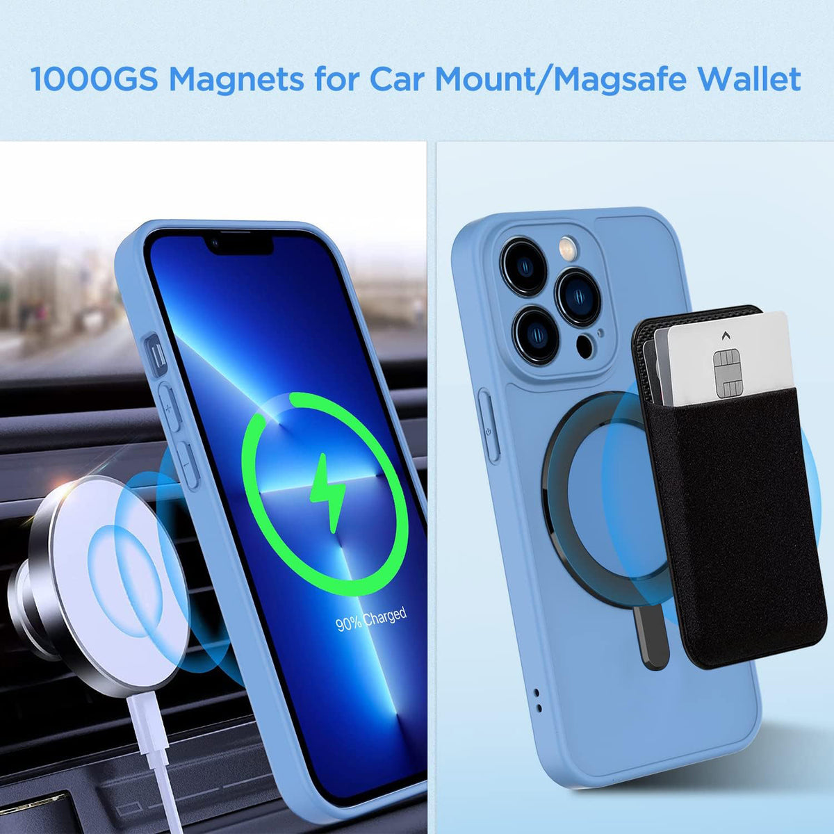 Tough On Universal Magnetic Ring for MagSafe Wireless Charging Conversion Kit Black