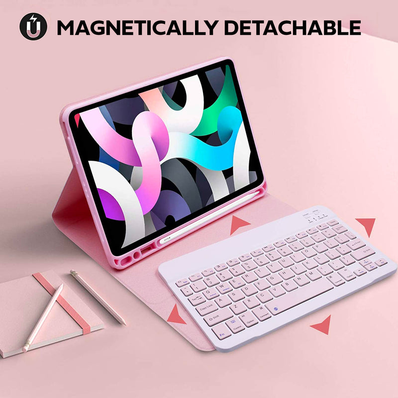 Tough On iPad Air 4 / Air 5 10.9" Wireless Bluetooth Keyboard Smart Cover Pink