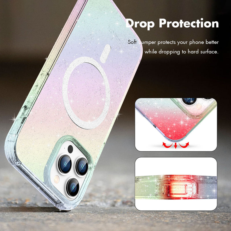 Tough On iPhone 13 Pro Max Case Glitter Iridescent with Magsafe