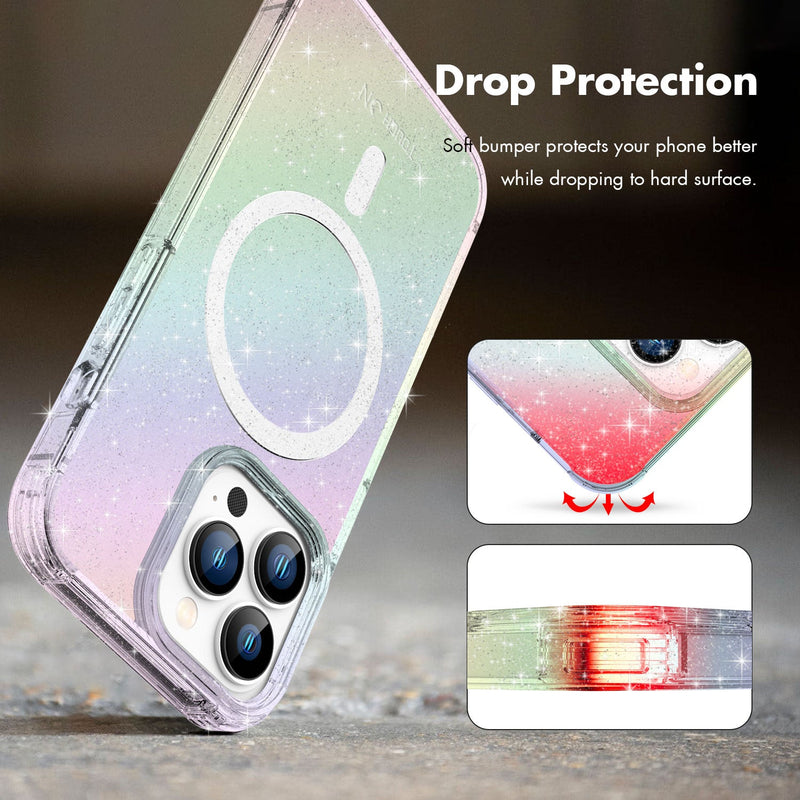 Tough On iPhone 13 Pro Case Glitter Iridescent with Magsafe
