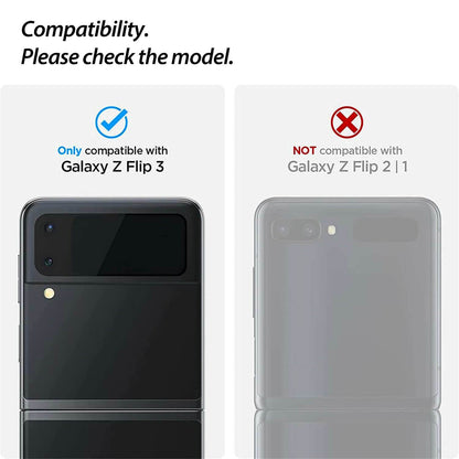 Tough On Samsung Galaxy Z Flip 3 Camera Protector Tempered Glass Black - Toughonstore
