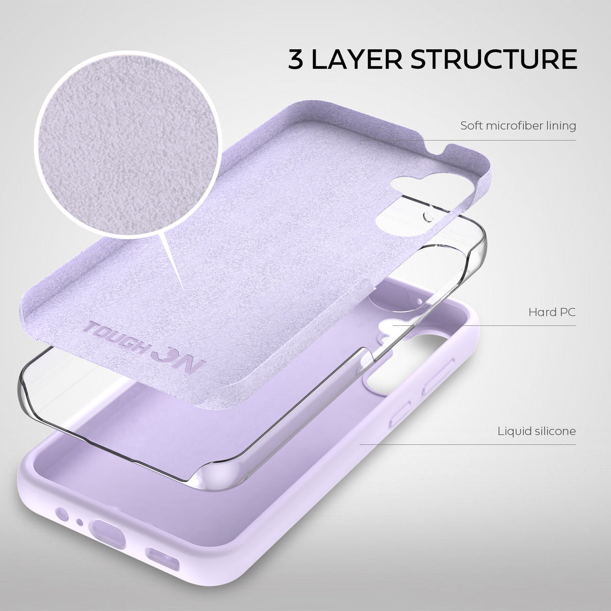 Tough On Samsung Galaxy A14 5G Silicone Case Light Purple