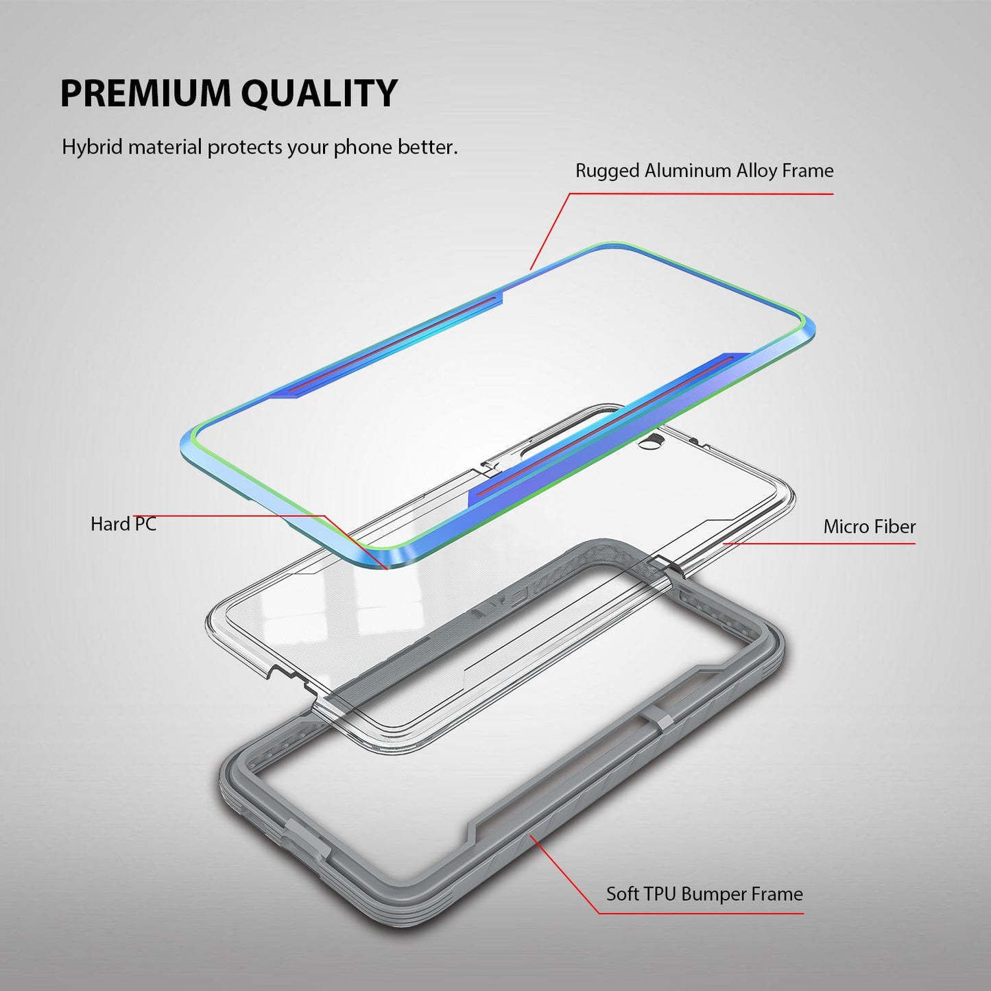 Tough On Samsung Galaxy S23 5G Case Iron Shield Iridescent