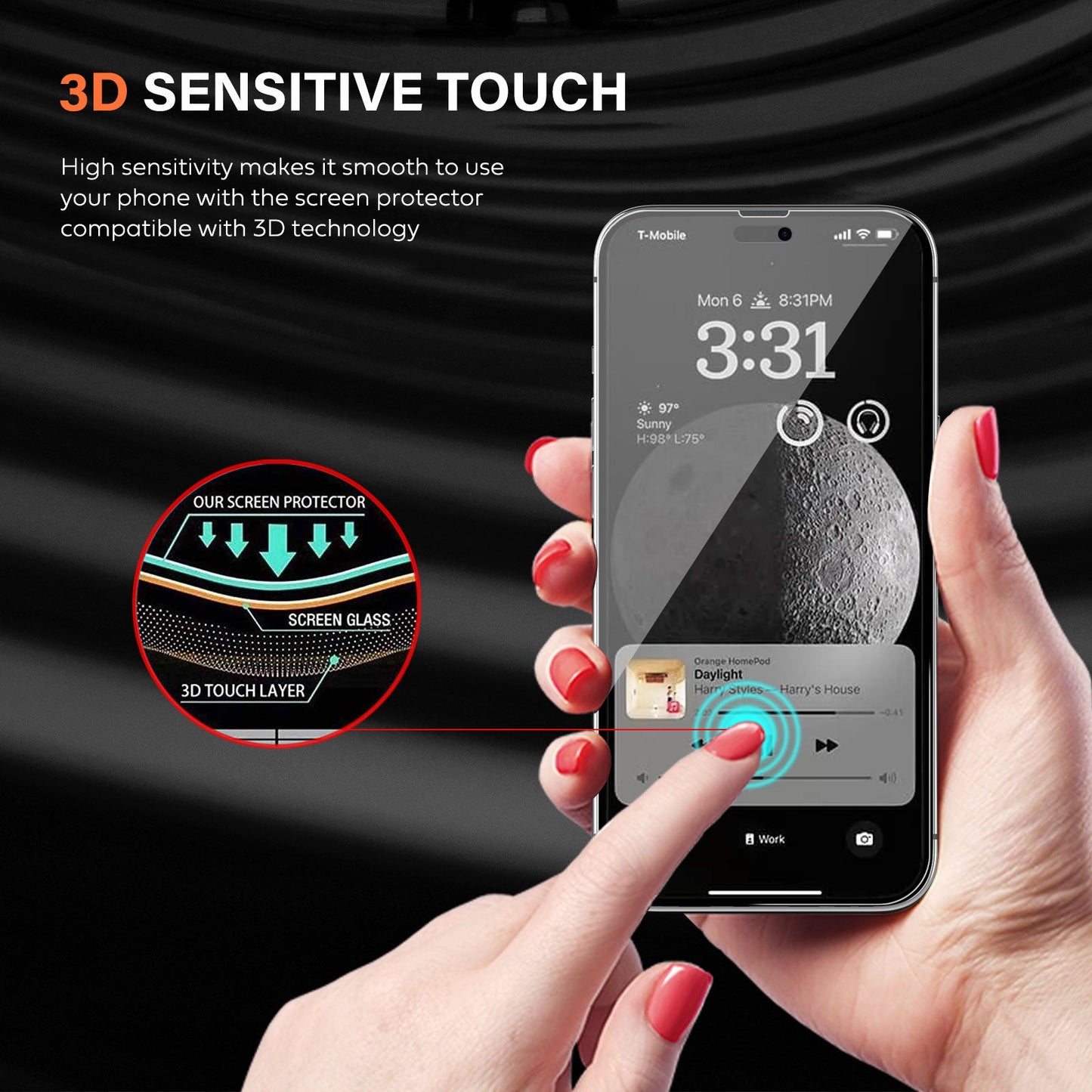 iPhone 14 Pro Privacy Glass Screen Protector with Dedusting Installation Kit