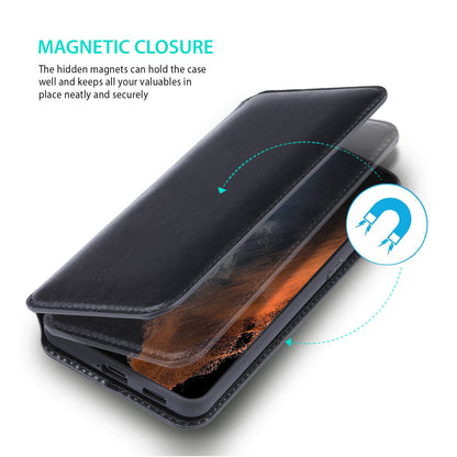 Tough On Samsung Galaxy S22 Ultra 5G Case Fine Leather Black