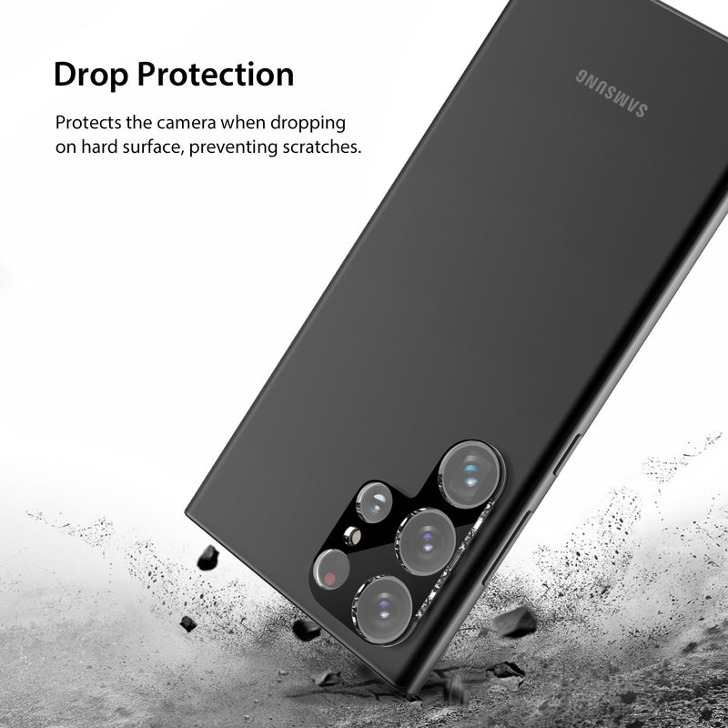 Tough On Samsung Galaxy S23 Ultra Rear Camera Protector Tempered Glass Black
