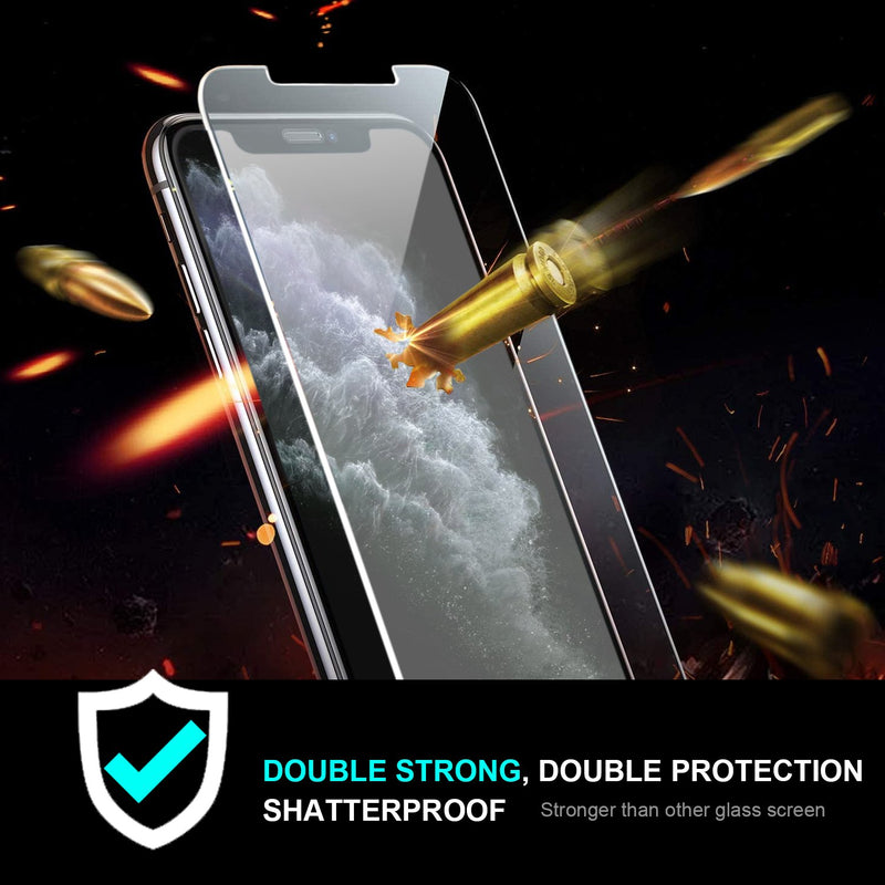 iPhone XS & X Tempered Glass Screen Protector Tough on Double Strong