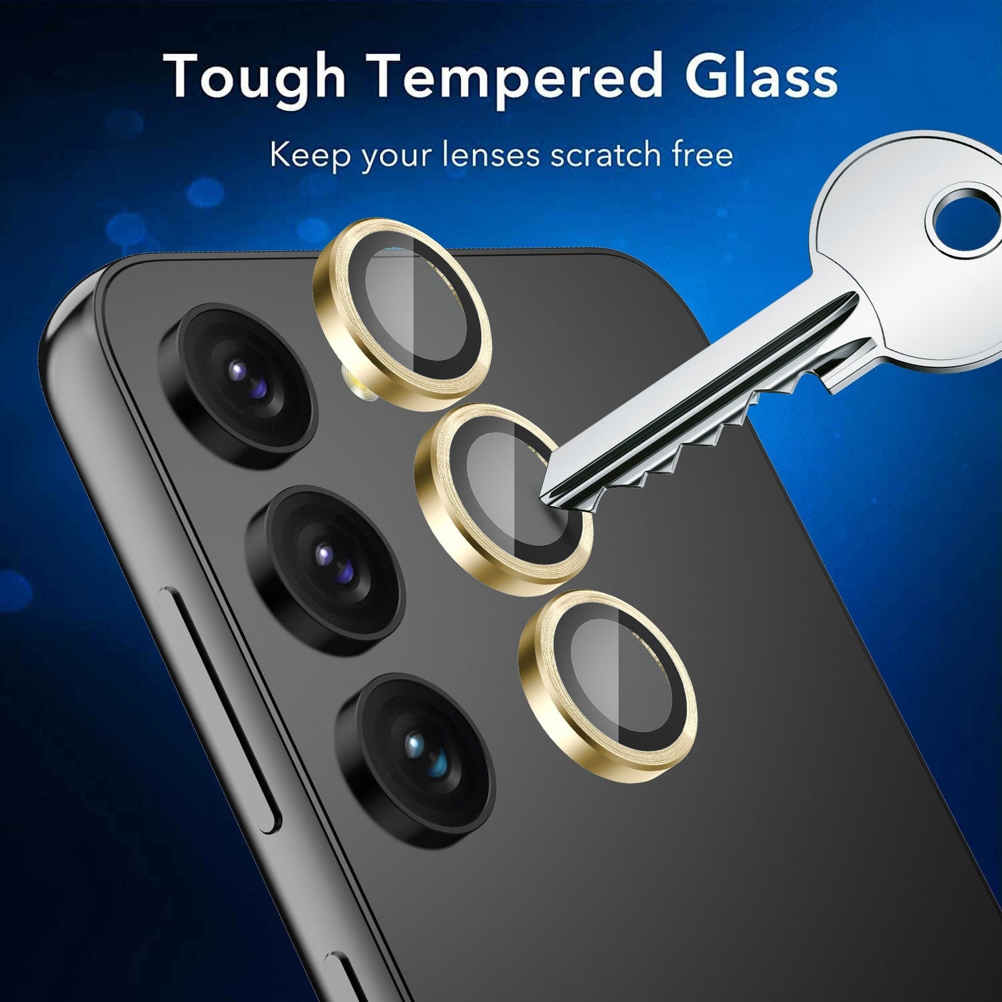 Tough On Samsung Galaxy S23 / S23 Plus Rear Camera Lens Protector Gold