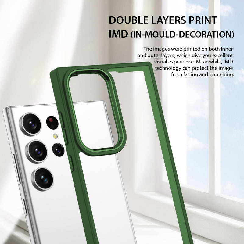 Tough On Samsung Galaxy S23 Ultra Clear Case Protector Green