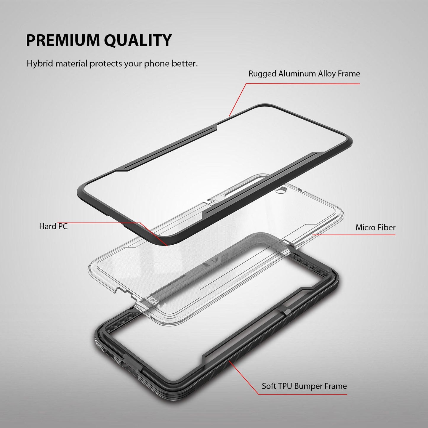 Tough On Samsung Galaxy S23 5G Case Iron Shield Black