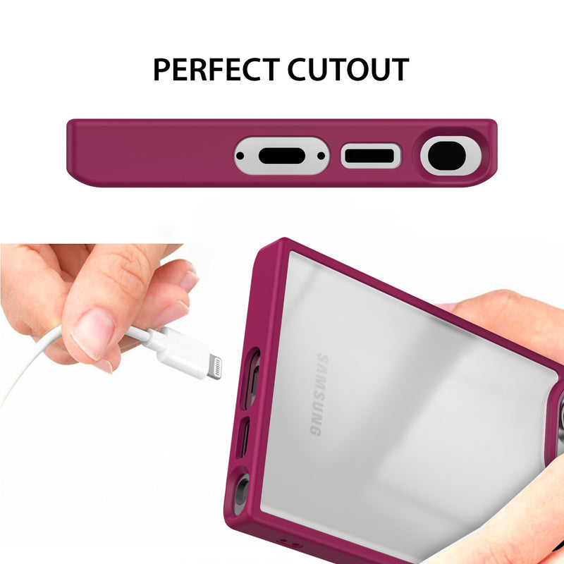Tough On Samsung Galaxy S23 Ultra Clear Case Protector Burgundy