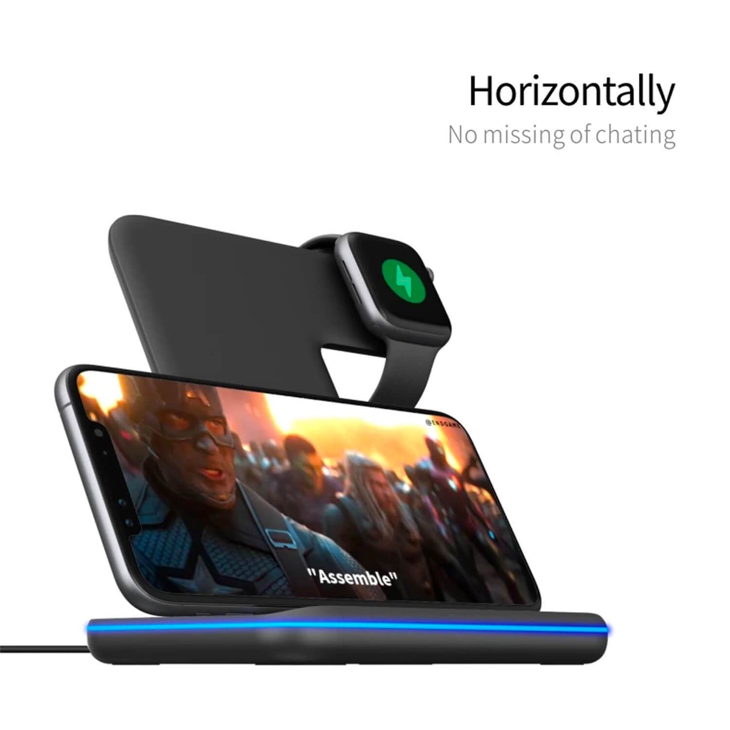 Tough On 3 in 1 Wireless Charger Stand Dock for Apple iPhone Watch Airpods