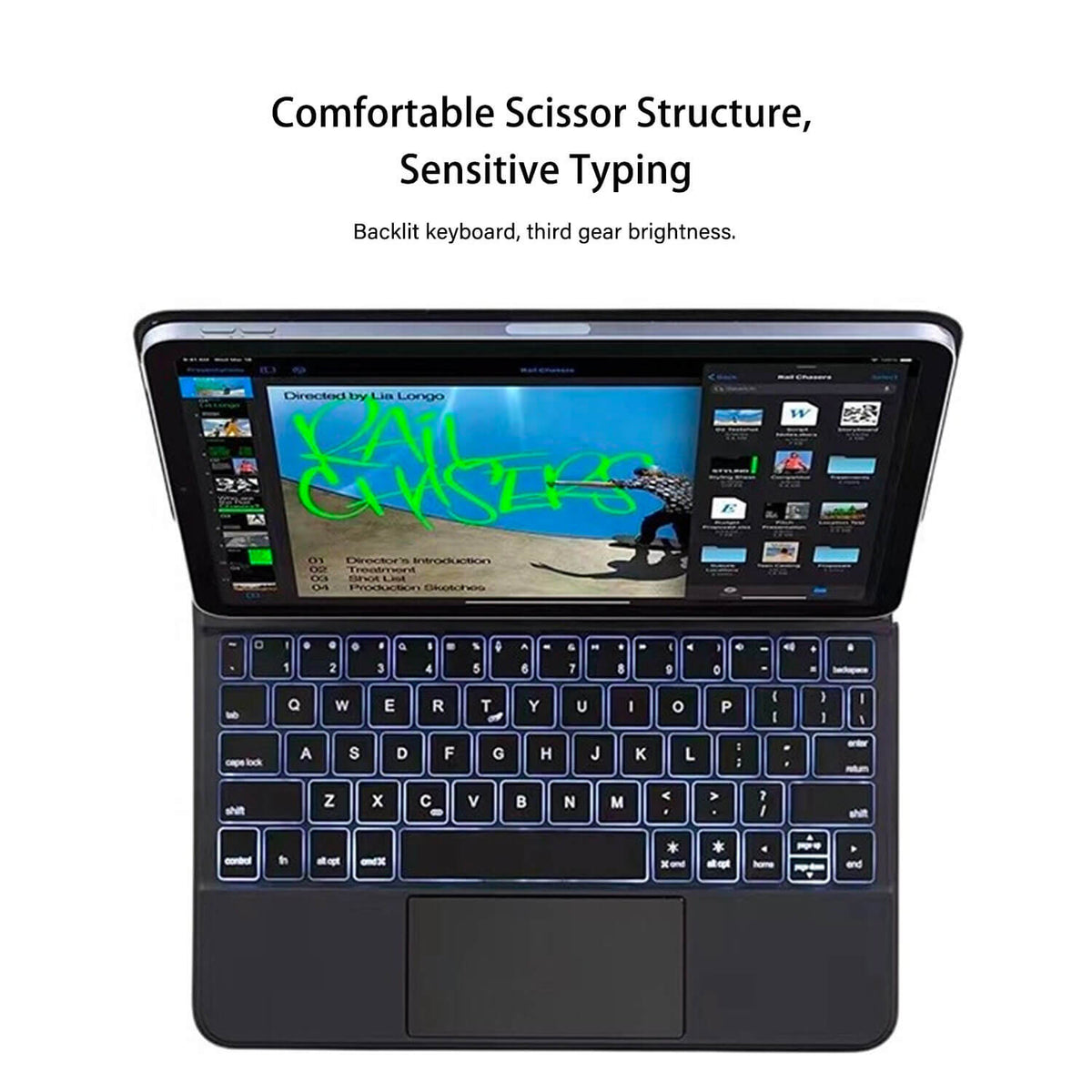 Tough On Magnetic Keyboard Case with Trackpad for iPad