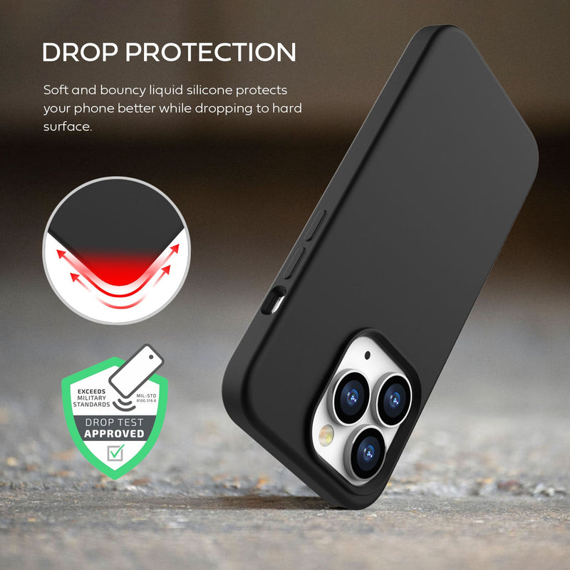 Tough On iPhone 14 Pro Strong Liquid Silicon Case Black