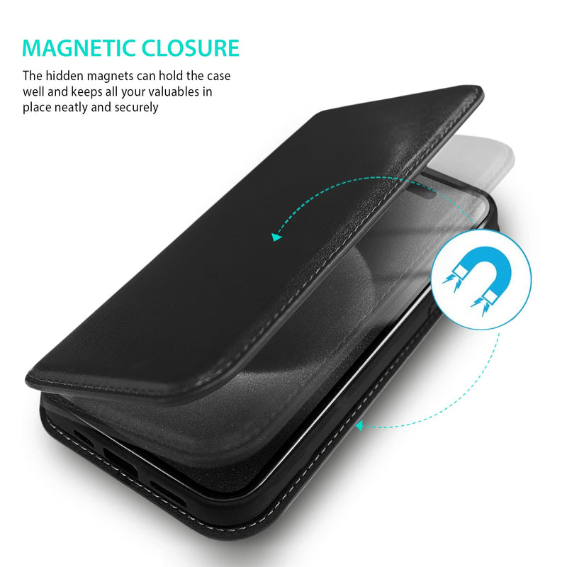 Tough On iPhone 15 Pro Case Magnetic Fine Detachable Leather